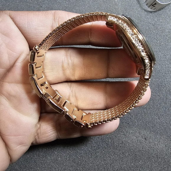 Anne Klein Women's AK-2208CHGB Crystal Accented Mesh Bracelet Watch Working show - Picture 4 of 9